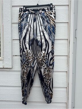 Bebe Dress Joggers Pants Zebra Cheeta Women  Sz S
